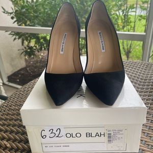 Manolo Blahnik BB 105 Black Suede Pumps size 38